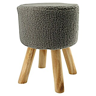 Hocker (Ø x H: 28 x 40 cm, Grau, Polyester)