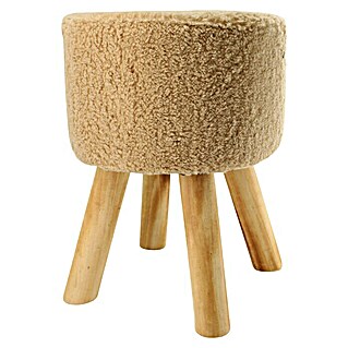 Hocker (Ø x H: 28 x 40 cm, Braun, Polyester)