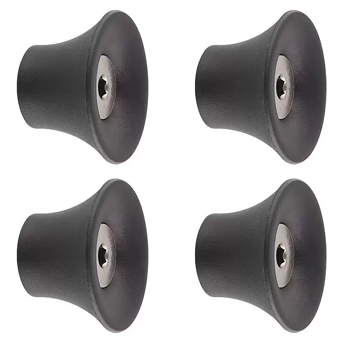 Wagner System Garderobenhaken-Set - Ø x H: 50 x 30 mm, Schwarz, 4 Stk. - Diagonale Ansicht