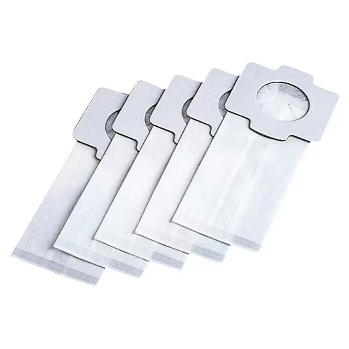 Makita Papierfiltertüten 198745-3 - 5 Stk., Passend für: DCL182, DCL182F, DCL184, CL121D, CL107FD, CL072D - Set weißer Einweg-Staubsaugerbeutel mit grauen Kartonaufsätzen.