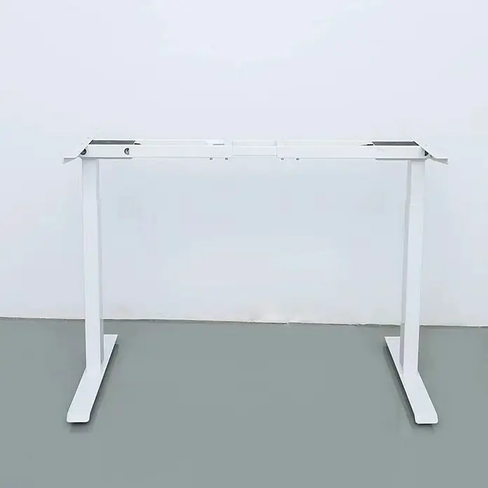 Bastidor de mesa T800 - Elevable, Blanco, Acero, Display digital y USB, Capacidad de carga: 80 kg - Estructura de escritorio blanca regulable en altura con pies estables, ideal para un trabajo ergonómico en la oficina o en casa.