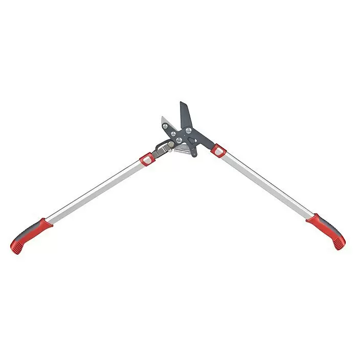 Wolf-Garten Astschere RS 800 V - Max. Aststärke: 50 mm, Amboss - Silberne Astschere mit roten und grauen ergonomischen Griffen, ausgestattet mit einem leistungsstarken Schneidkopf zum Beschneiden von Ästen.