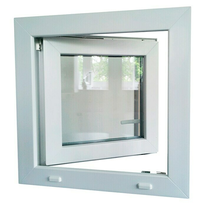 Ventana de PVC Practicable-Oscilobatiente (An x Al: 100 x 100 cm, Apertura: Izquierda, Blanco)