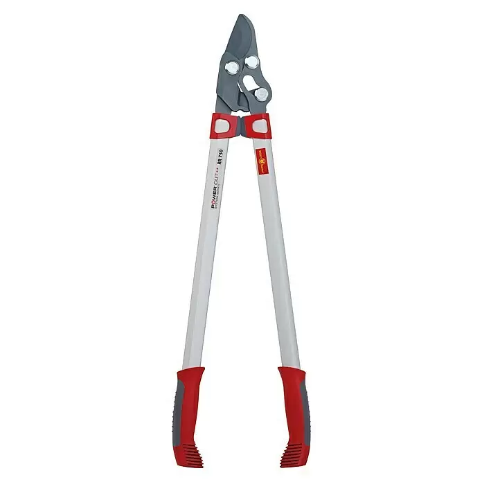 Wolf-Garten Astschere RR 750 - Bypass - Grau-rote Gartenschere mit langen weißen Griffen.