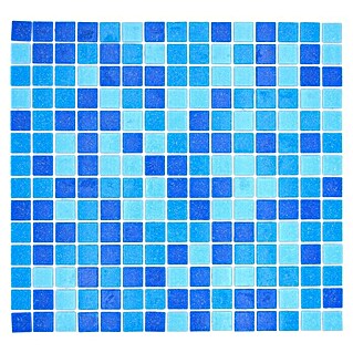 Mosaikfliese Quadrat Crystal Mix GM A 327P (32,7 x 30,5 cm, Türkis/Blau, Glänzend)