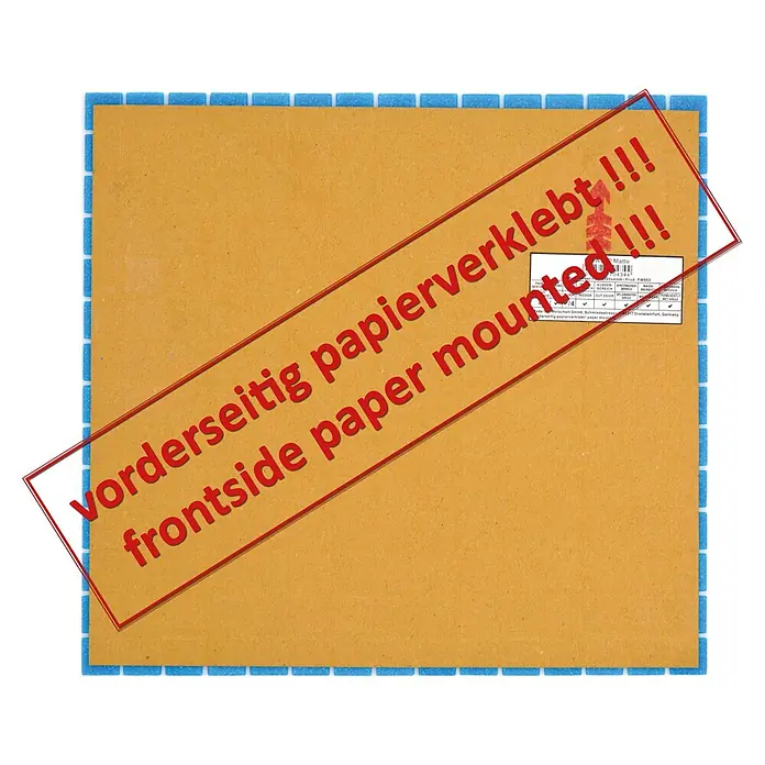 Mosaikfliese Quadrat Crystal Uni GM A 31P - 32,7 x 30,5 cm, Blau, Glänzend - Vorderseitig papierverklebte Platte mit blauer Umrandung.