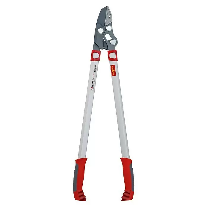 Wolf-Garten Astschere RS 750 - Max. Aststärke: 45 mm, Amboss, Länge: 75 cm - Bypass-Astschere mit grauen Metallklingen, weißen Griffen und roten und grauen ergonomischen Griffschalen zum Schneiden von Ästen.
