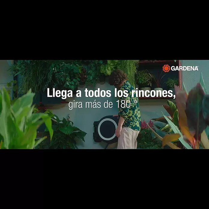 Gardena Portamangueras de pared RollUp XL - Longitud del tubo: 35 m, Gris/Azul - Siempre listo para la accin, nuevos soportes de mangueras automticos de pared.