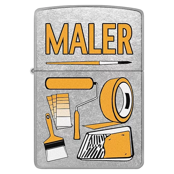 Zippo Sturmfeuerzeug Classic Street Chrome™ - Maler - Vorderansicht