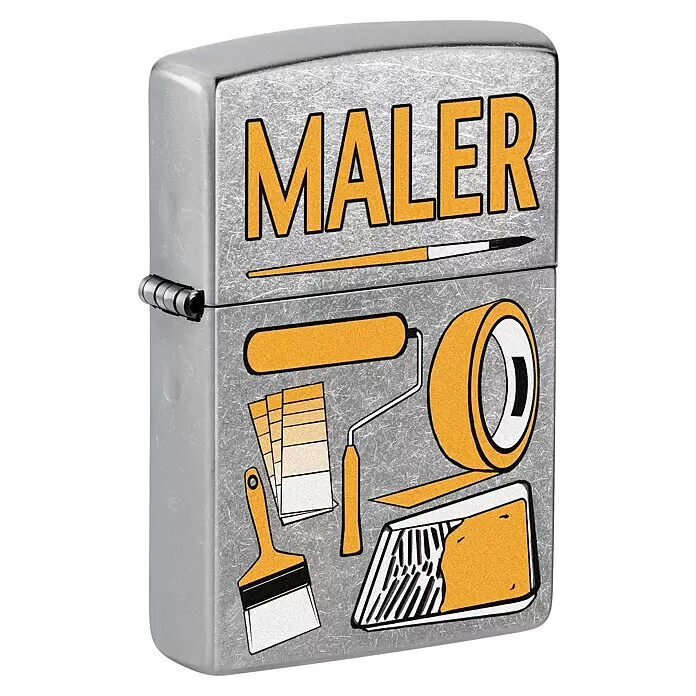 Zippo Sturmfeuerzeug Classic Street Chrome™ - Maler - Diagonale Ansicht