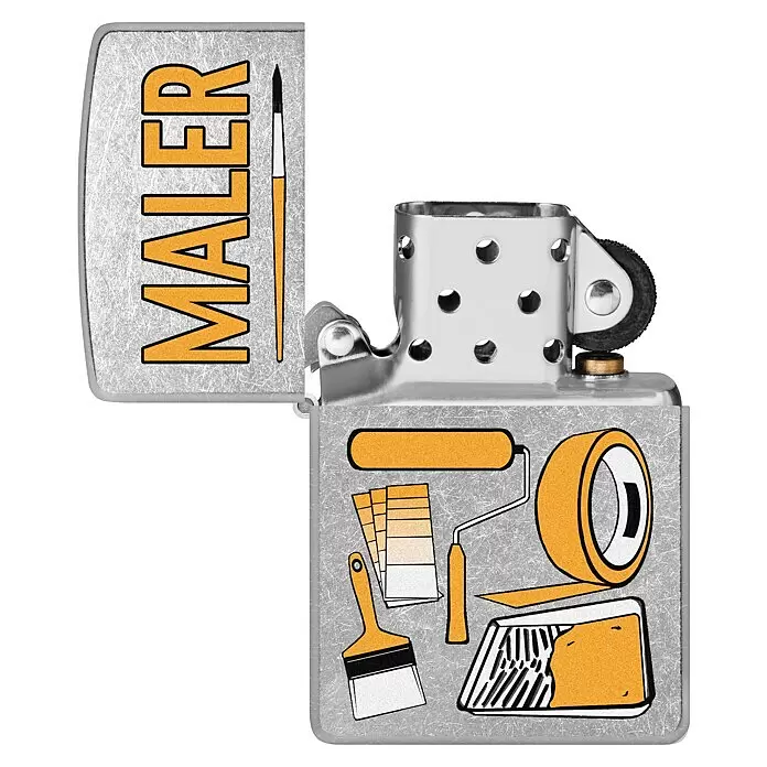 Zippo Sturmfeuerzeug Classic Street Chrome™ - Maler - Vorderansicht