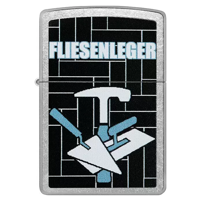 Zippo Sturmfeuerzeug Classic Street Chrome™ - Fliesenleger - Vorderansicht