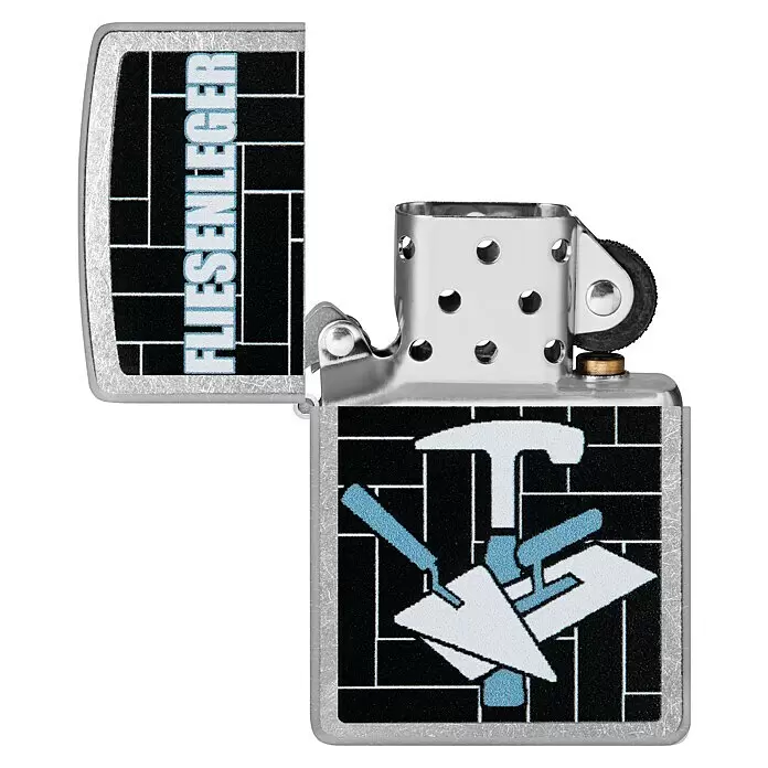 Zippo Sturmfeuerzeug Classic Street Chrome™ - Fliesenleger - Vorderansicht