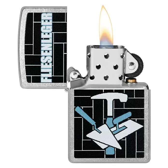 Zippo Sturmfeuerzeug Classic Street Chrome™ - Fliesenleger - Vorderansicht