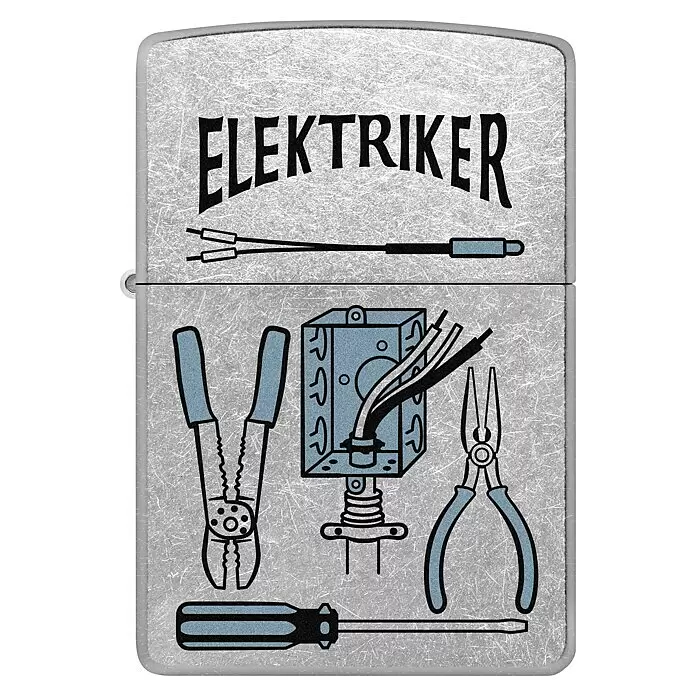 Zippo Sturmfeuerzeug Classic Street Chrome™ - Elektriker - Vorderansicht