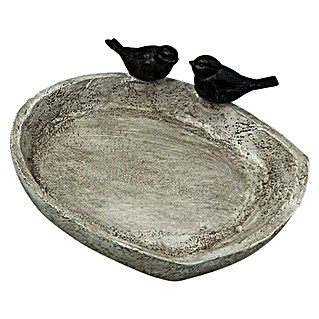Vogeltränke Lubin (2 Vögel, 21 x 6 cm, Grau/Braun)