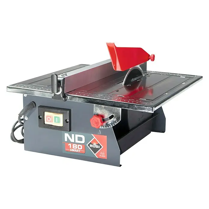 Rubi Cortador de azulejos eléctrico ND180 Smart - 513 W - Cortadora de azulejos Rubi ND-180 SMART para cortes precisos. Diseño compacto, ideal para pequeños proyectos de azulejos.