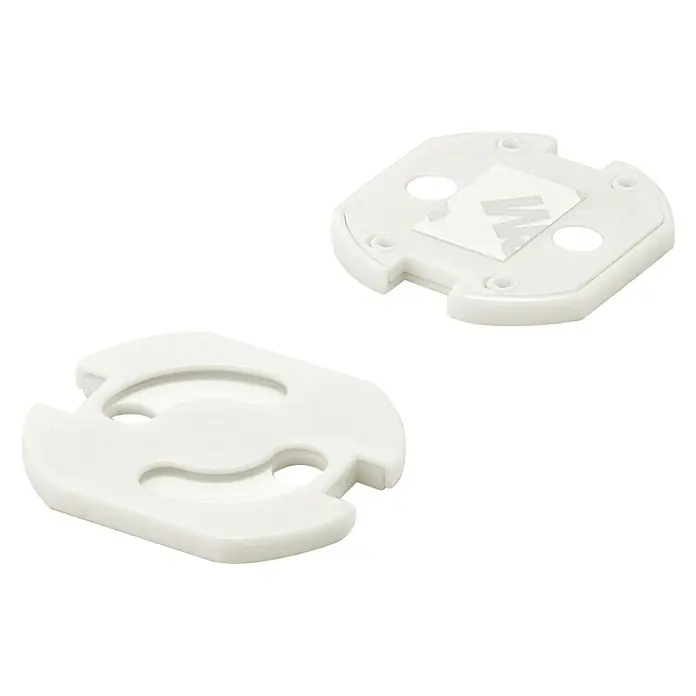 Inofix Protector de enchufe 5400-2 - Blanco, 6 ud. - Dos tapas blancas para enchufes con adhesivo en la parte posterior, perfectas para la seguridad infantil en el hogar.