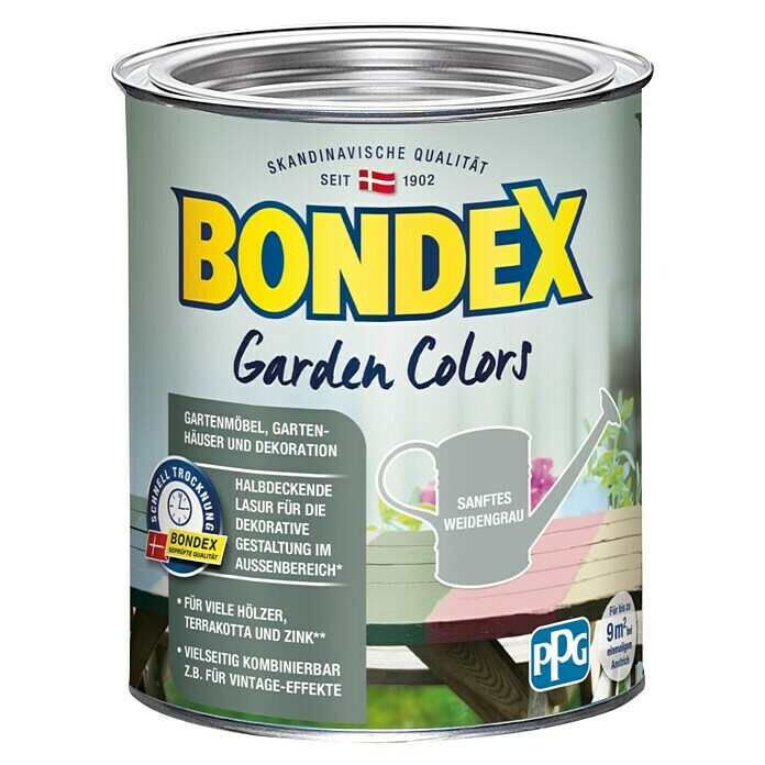 Bondex Holzlasur (Sanftes Weidengrau, 750 ml, Seidenmatt)