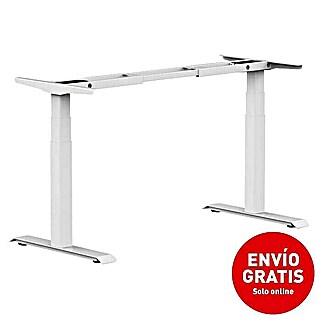 Bastidor de mesa T1000 (Elevable, Blanco, Acero, Display digital y USB, Capacidad de carga: 100 kg)