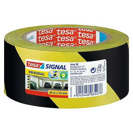 Tesa  Cinta de señalización Signal Universal negro y amarillo