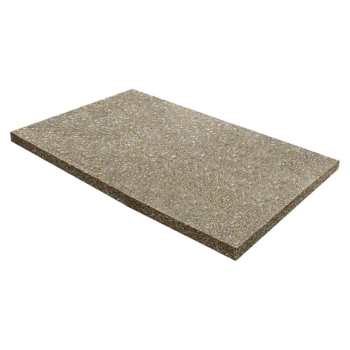 Verbundschaumstoff Megapur - 100 x 50 x 5 cm, PU-Schaum - Hier ist eine Steinplatte in sandfarbener Optik. Sie zeigt eine gleichmäßige Textur und ist ideal für den Außenbereich.