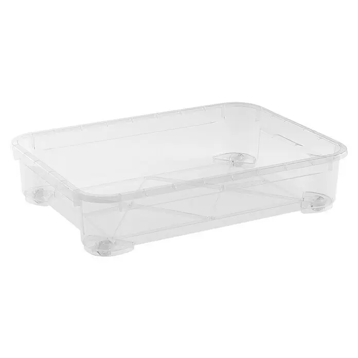 Regalux Clear Unterbettbox XXML x B x H: 79 x 58 x 18 cm, 52 l, Mit Rollen