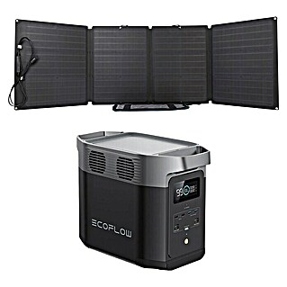 EcoFlow Módulo solar plegable + Estación de energía Delta 2 (110 W, L x An x Al: 42 x 178,5 x 2,5 cm, 1.024 Wh)