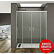 GME Mampara de ducha frontal Basic Spazio (150 x 195 cm, Vidrio transparente, Longitud regulable: 142 cm - 152 cm, Plata brillo) | BAUHAUS