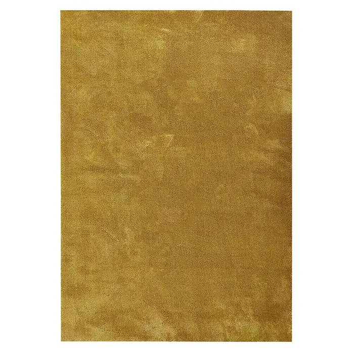 Alfombra de pelo corto Toscana - Mostaza, 230 x 160 cm, 100% Poliéster - Elegante papel tapiz con textura ocre. Este papel de aspecto natural añade calidez y un ambiente acogedor a cualquier habitación con tonos suaves.