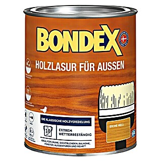 Bondex Holzlasur für Außen (Eiche Hell, Seidenmatt, 750 ml, Lösemittelbasiert)