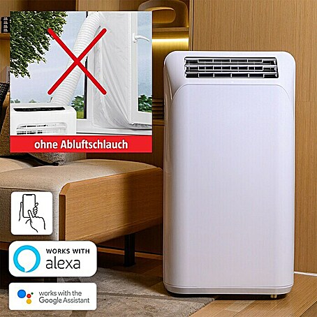 Proklima Mobiles Klimagerät WiFi ohne Abluftschlauch (Räume bis ca. 18 m², Max. Kühlleistung je Gerät in BTU/h: 9.000 BTU/h)