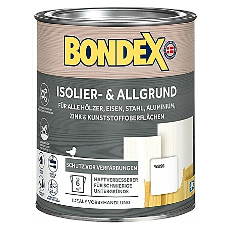 Bondex Isolier- & Allgrund (Weiß, 750 ml, Wasserbasiert)