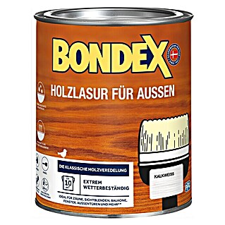 Bondex Holzlasur für Außen (Kalkweiß, Seidenmatt, 750 ml, Lösemittelbasiert)