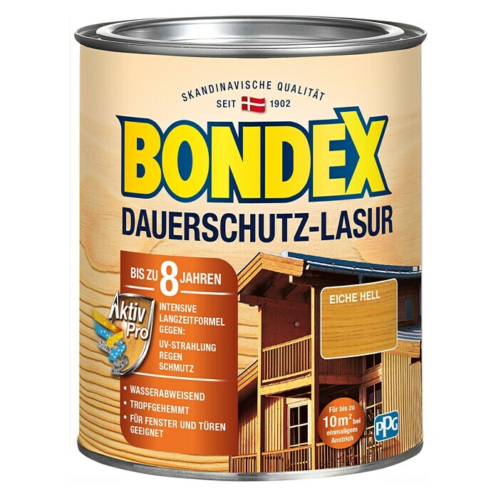 Bondex Dauerschutzlasur (Eiche Hell, 750 ml, Glänzend)
