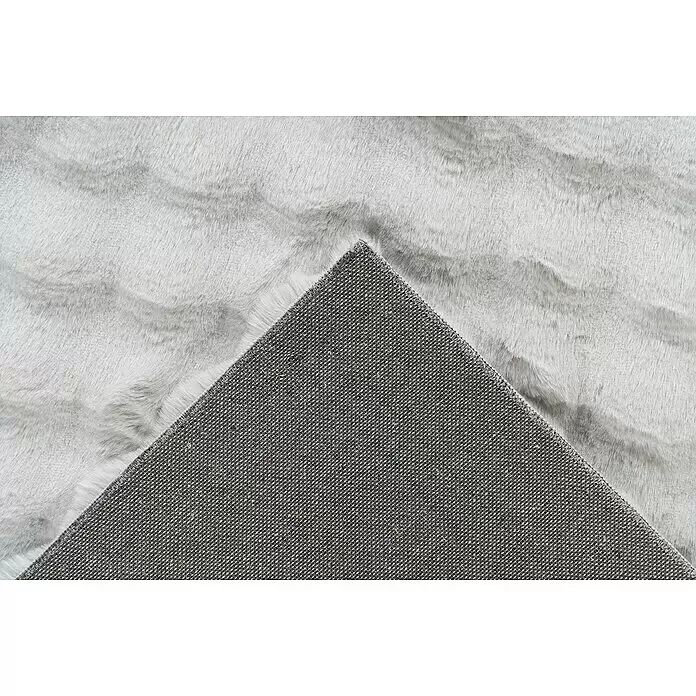 Hochflorteppich Harmony - Silber, 170 x 120 cm, 100 % Polyester (Flor) - Detailaufnahme