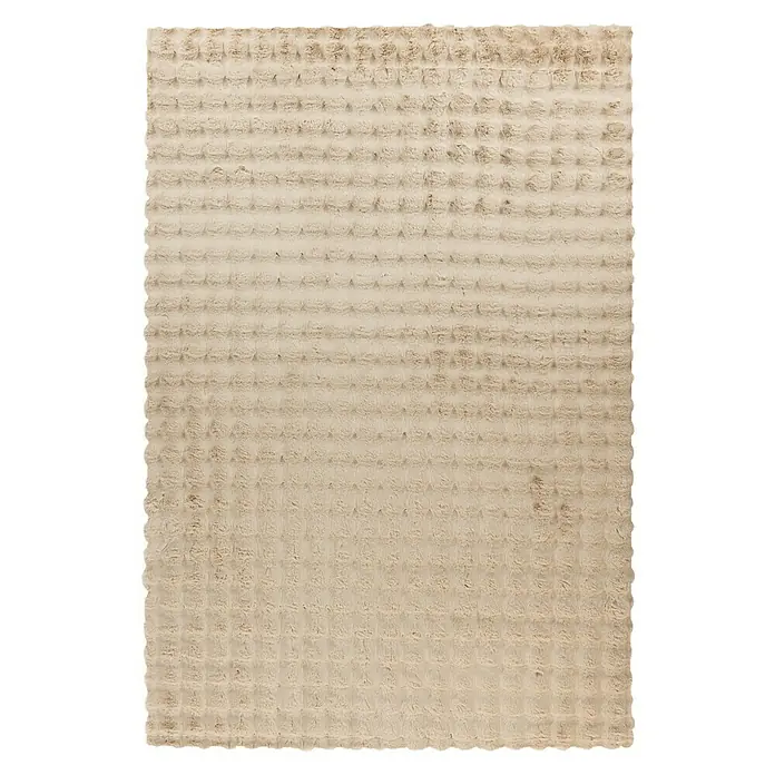 Hochflorteppich Harmony - Beige, 230 x 160 cm, 100 % Polyester (Flor) - Ein beiger Teppich mit einem markanten, erhabenen Punktmuster, das dem Teppich eine interessante Textur verleiht. Ideal für jeden Raum.