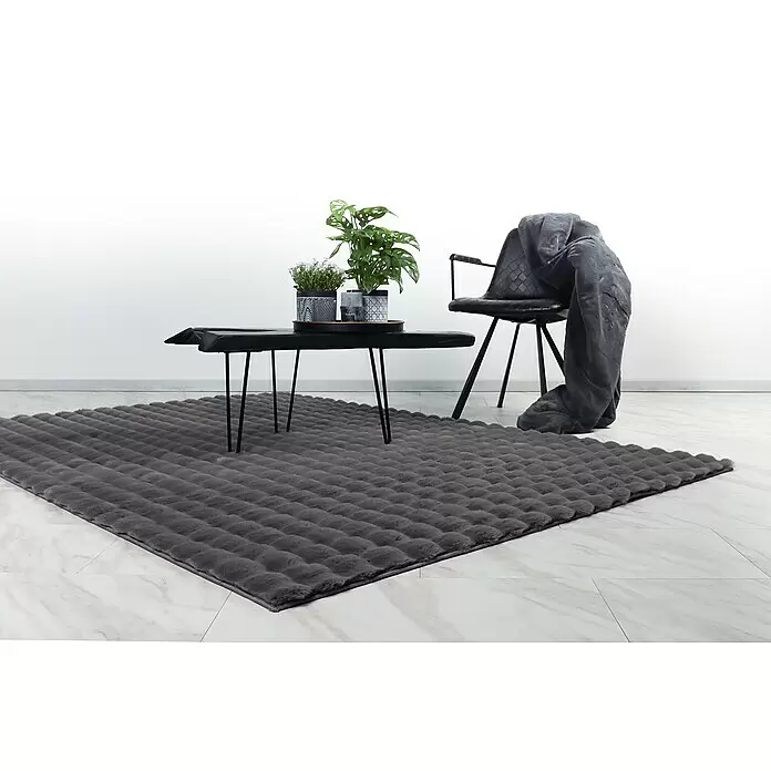 Hochflorteppich Harmony - Graphite, 170 x 120 cm, 100 % Polyester (Flor) - Stimmungsaufnahme