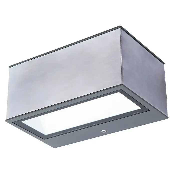 Lutec Aplique exterior LED Gemini - 10,5 W, 9 x 14,3 x 6,5 cm, Gris, IP54 - Moderna lámpara de pared LED para exteriores con un diseño rectangular elegante e iluminación brillante.