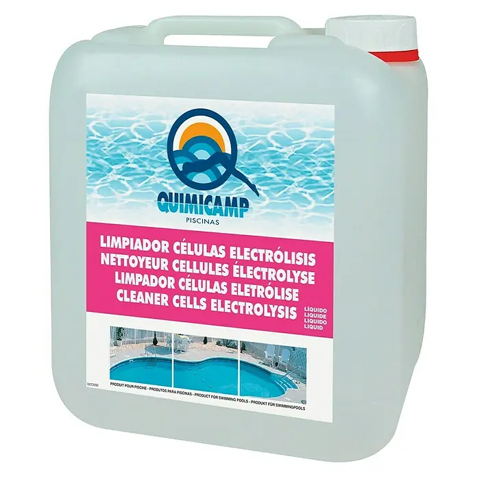 Quimicamp Limpiador para piscinas Quiminet - 5 l - Imagen de un bidón con limpiador de células de electrólisis QUIMICAMP, ideal para piscinas.