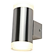 Lutec Aplique exterior LED Bilayer (2 luces, 8 W, Color de luz: Blanco cálido, IP44, Plateado)
