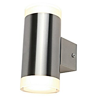 Lutec Aplique exterior LED Bilayer (8 W, 13 x 13 x 11 cm, Plateado, IP44)
