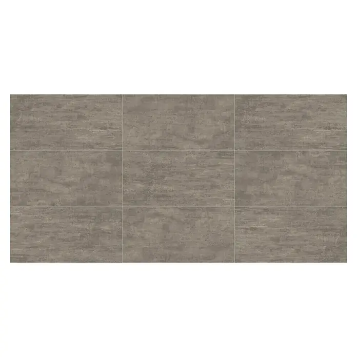Atlas Concorde Solution Yorkshire Feinsteinzeugfliese Ash - 60 x 120 cm, Grau, Matt - Rechteckige Bodenfliesen in einem erdigen Farbton, arrangiert in einem klaren, modernen Muster für ein stilvolles Raumambiente.