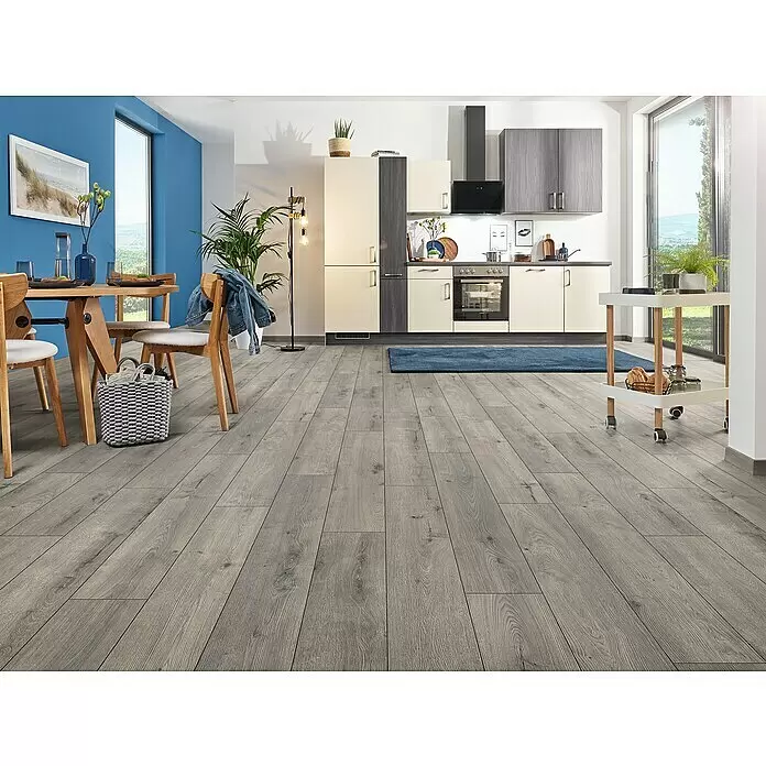 LOGOCLIC Aquaprotect Smart Silent Laminat - Calais Oak, Landhausdiele, 1.288 x 195 x 7 mm - Stimmungsaufnahme
