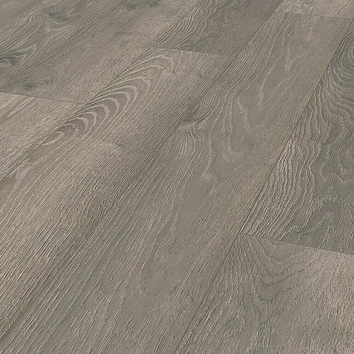 LOGOCLIC Vinto Laminat Classic Eiche Rossano1.288 x 195 x 8 mm, Landhausdiele, Eiche Rossano - Detailaufnahme eines Bodenbelags in Holzoptik, der die natürliche Maserung und Farbe des Holzes authentisch wiedergibt.