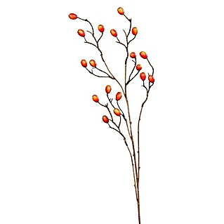 Kunstblume Hagebuttenzweig (83 cm, Orange, Kunststoff)