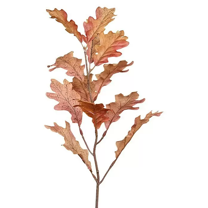 Kunstpflanze Laubzweig - 66 cm, Orange, Kunststoff - Detailaufnahme