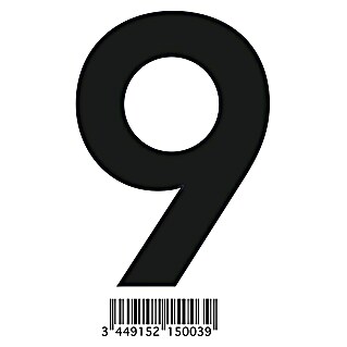 Vinilo de pared Número 9 (Número 9, Negro, 4 x 9 cm, 1 pzs.)