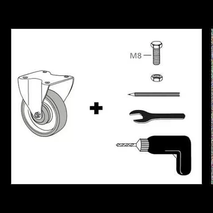 Wagner System Schwerlastrolle - Durchmesser Rollen: 125 mm, Traglast: 300 kg, Kugellager, Mit Platte - 04 0325 01