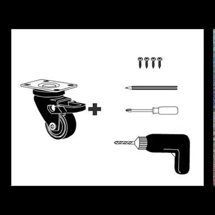 Wagner System Design-Lenkrolle - Durchmesser Rollen: 75 mm, Traglast: 75 kg, Mit Feststeller und Gewindestift - 01 2377 01
